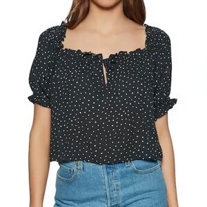 Billabong Small Off Black Dotted Blouse